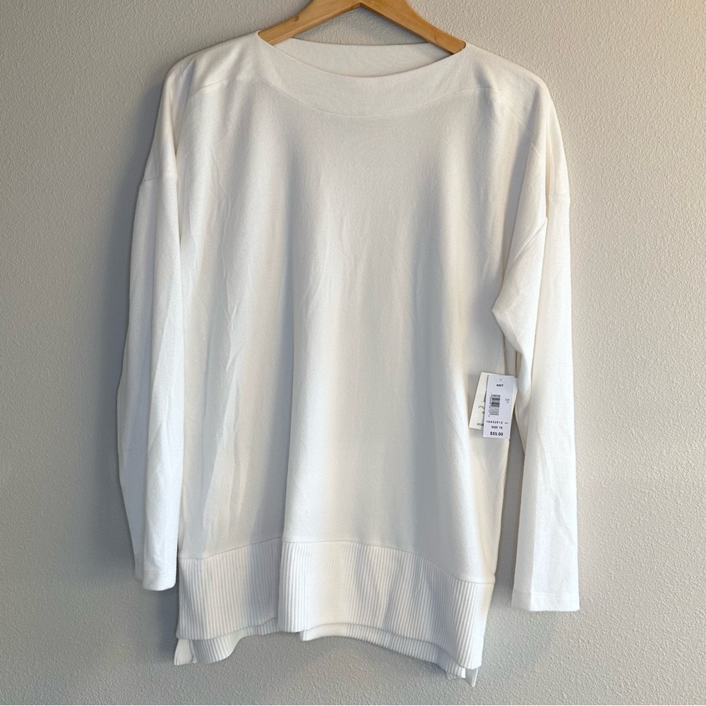 NWT Retrology Ivory Tunic with side buttons 1X